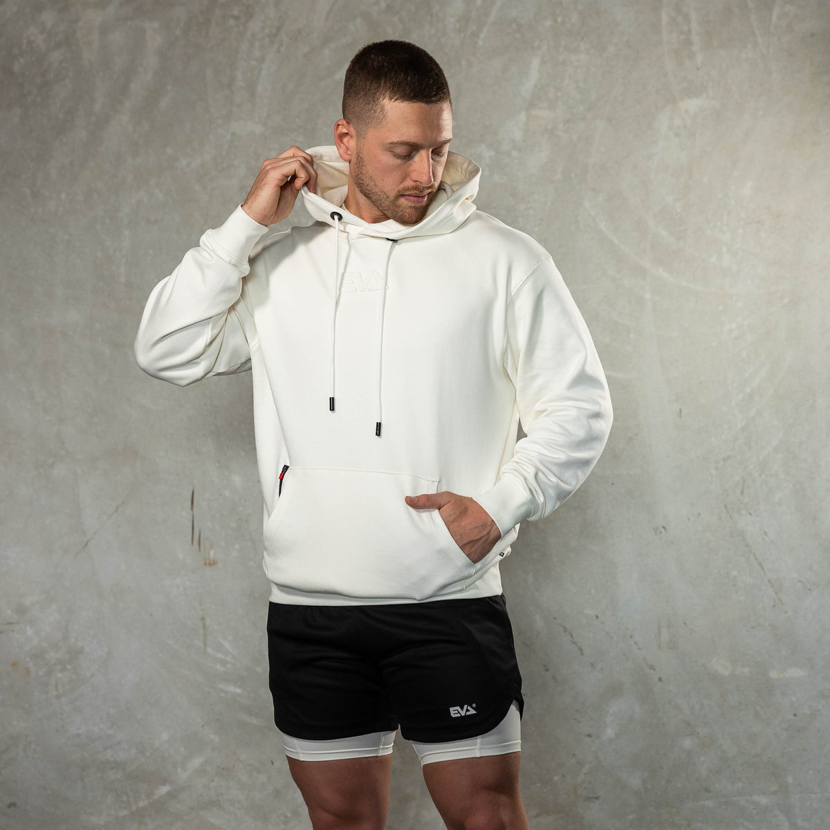 EMBOSSED French-Terry Hoodie [Ivory]