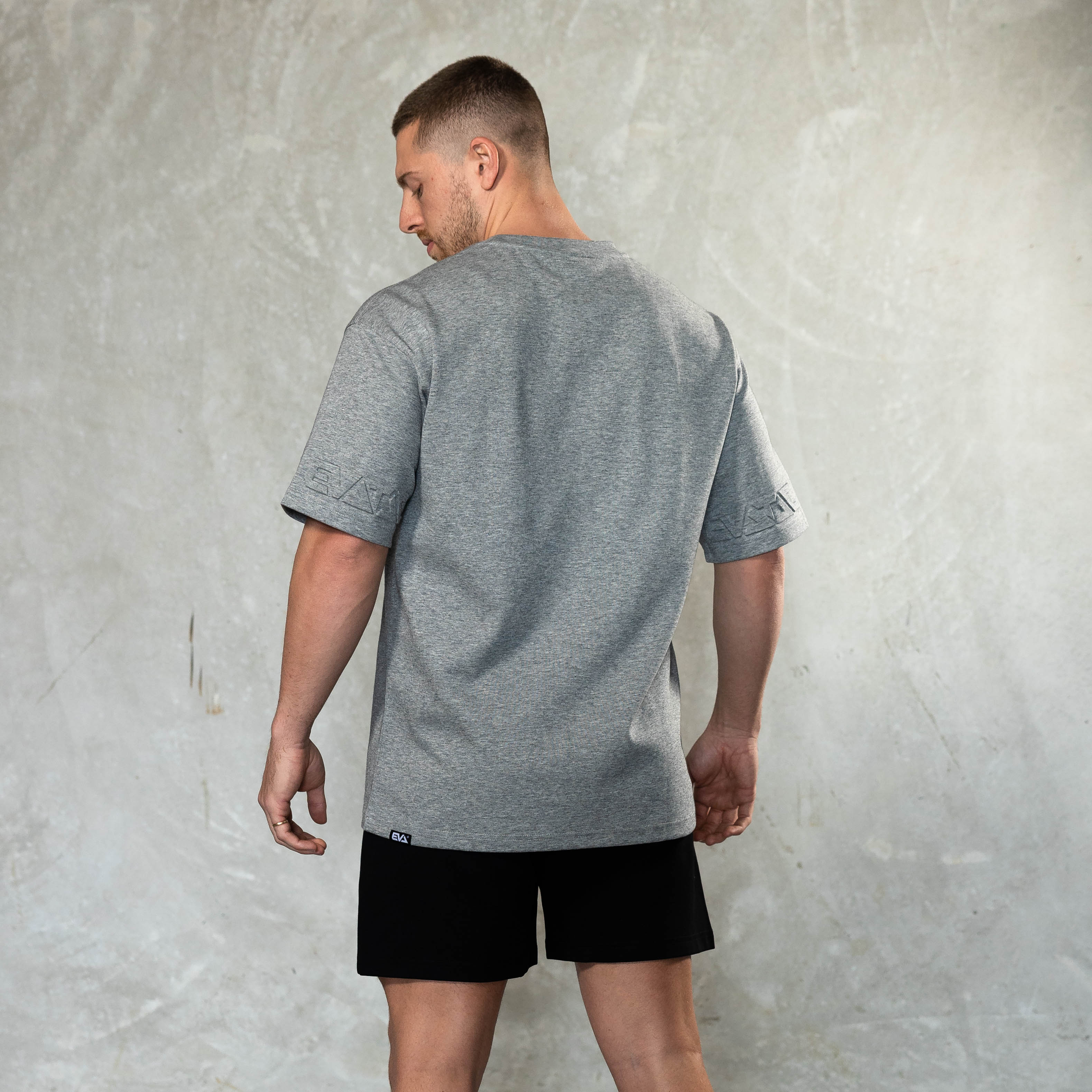 Embossed Oversized Tee [Grey Marl]