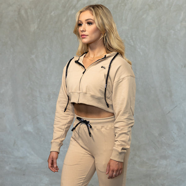 EVA7365 On-Duty Crop Hoodie [Bone]