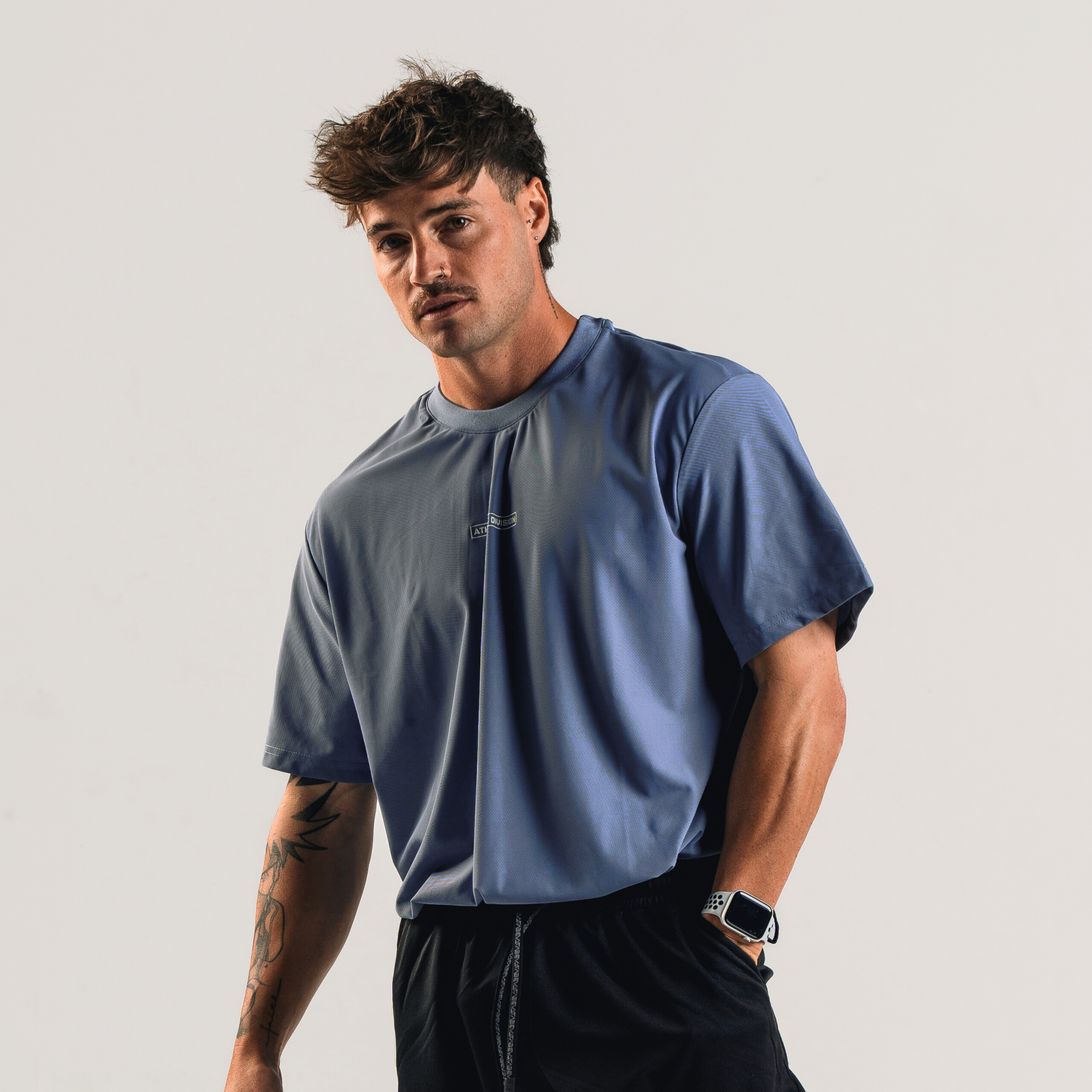 EVA7914 ATHLETIC DIVISION OVERSIZE TEE [BLUE ASH]