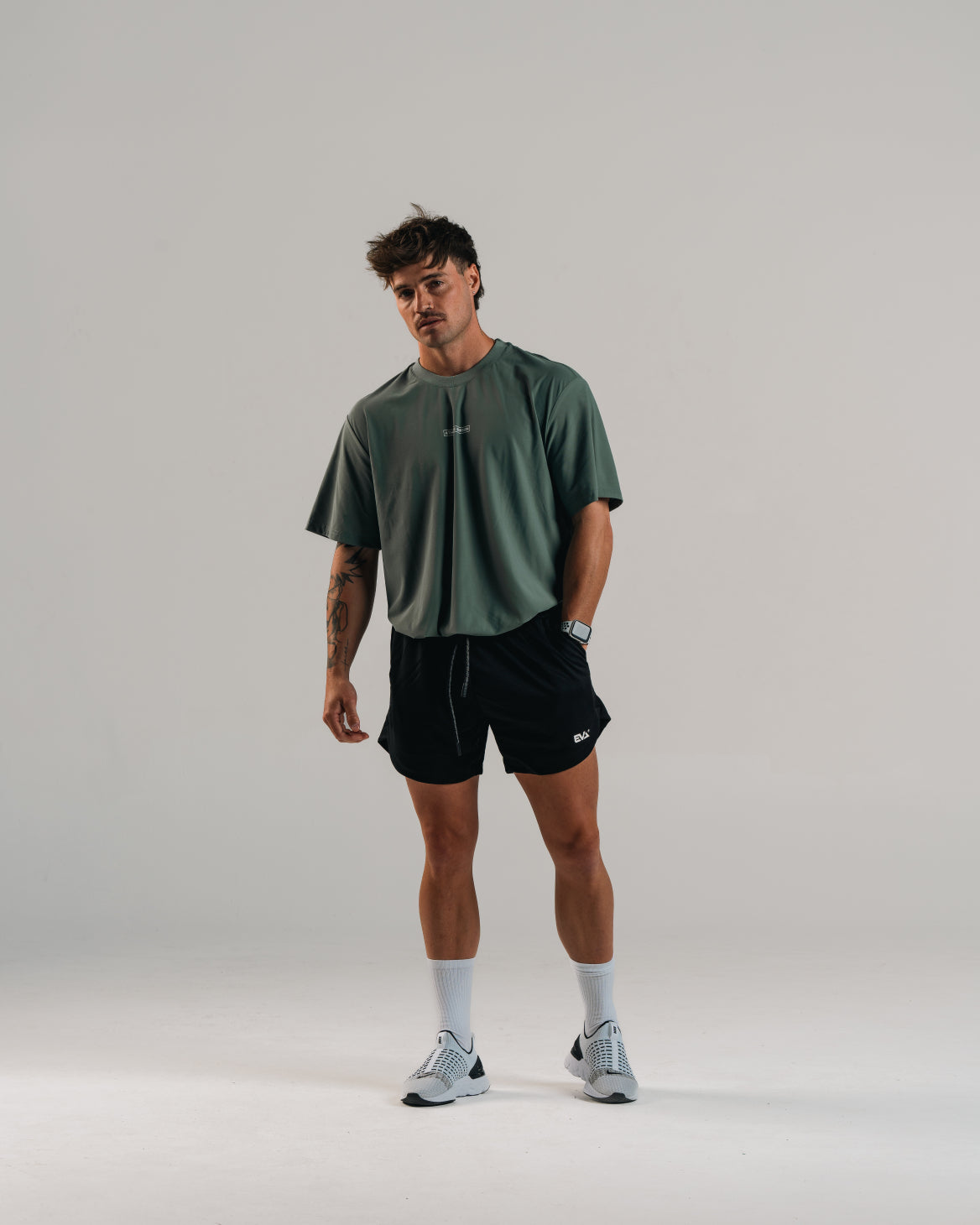 EVA7914 ATHLETIC DIVISION OVERSIZE TEE [DUSTY TEAL]