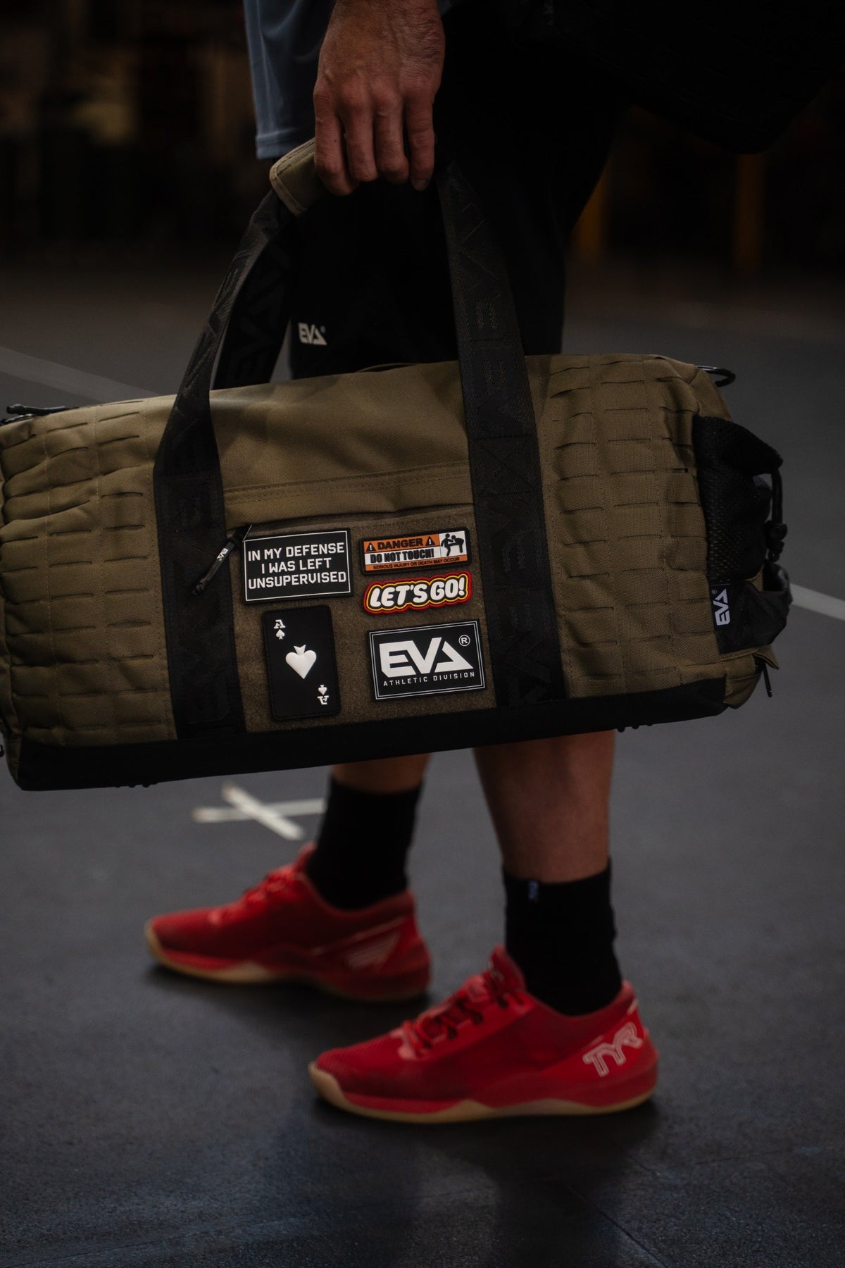 Military Green Elite Duffel with patches