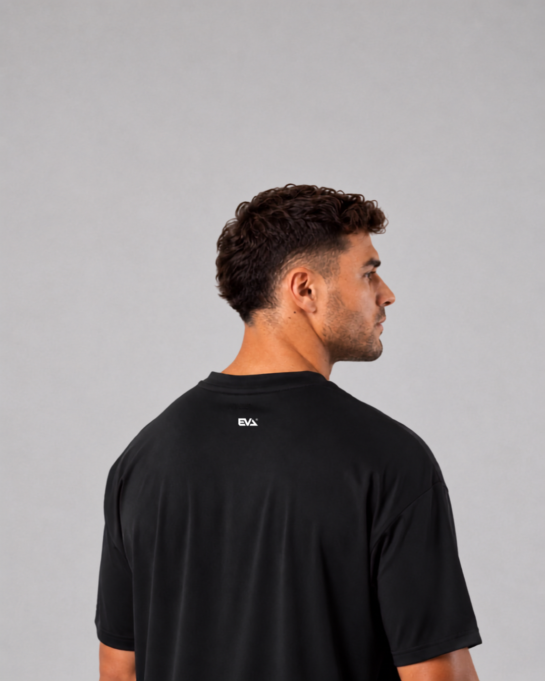 Legacy Oversize Tee in Black - shoulder and back detail