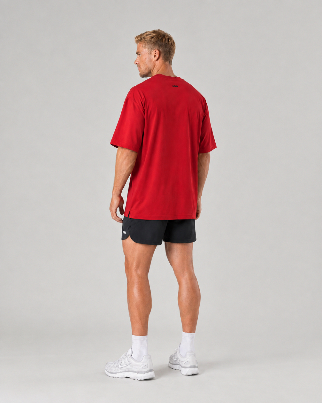 Legacy Oversize Tee in Crimson Red - back view