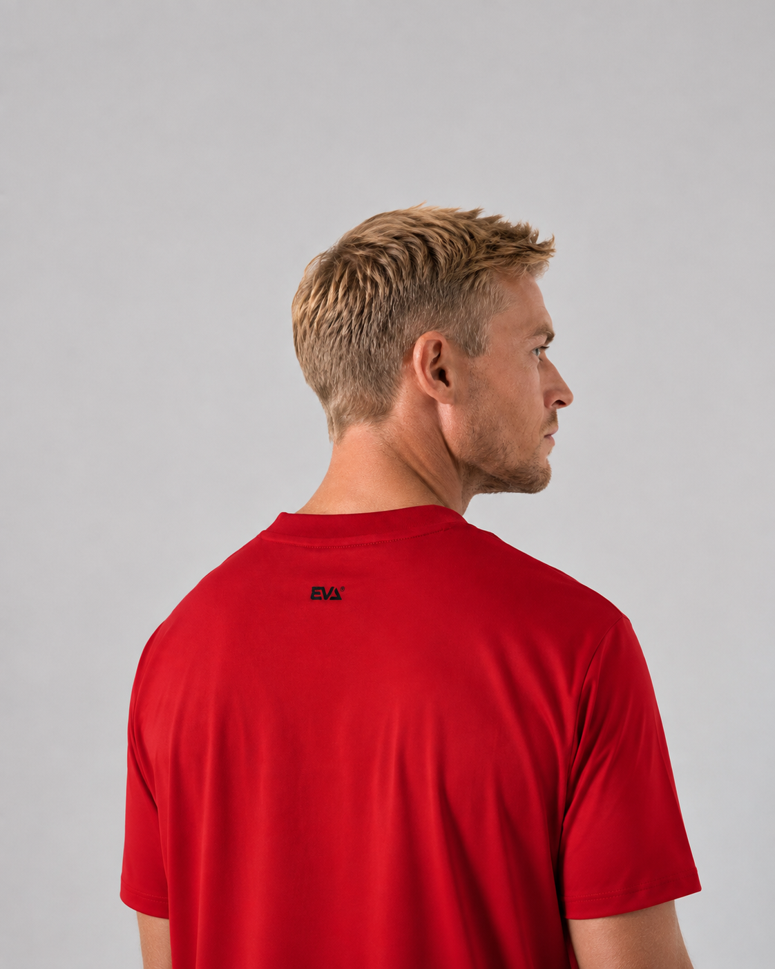 Legacy Oversize Tee in Crimson Red - shoulder and back detail