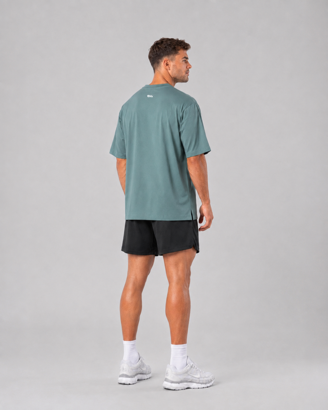 Legacy Oversize Tee in Dusty Teal - back view