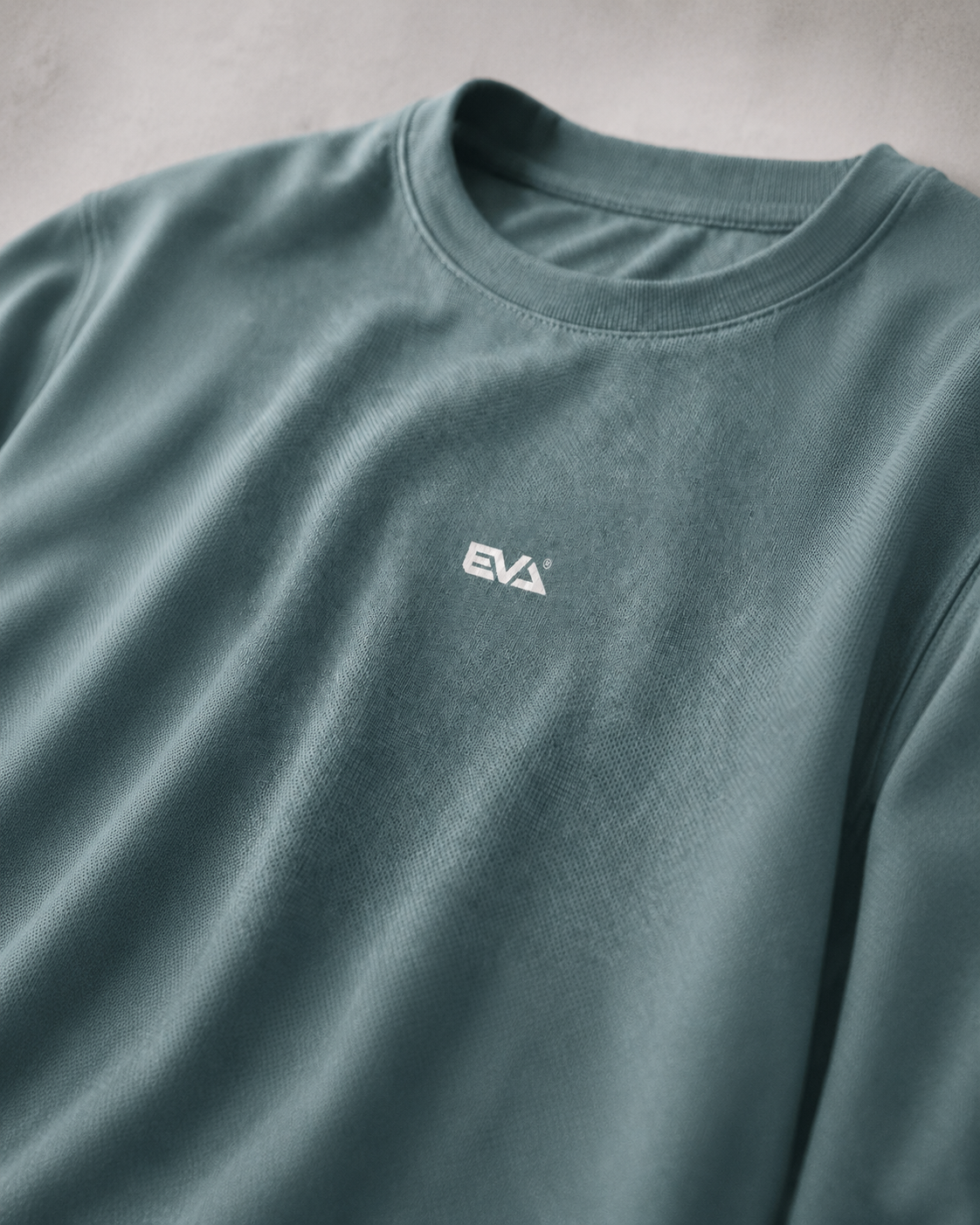 Legacy Oversize Tee in Dusty Teal - EVA chest logo detail