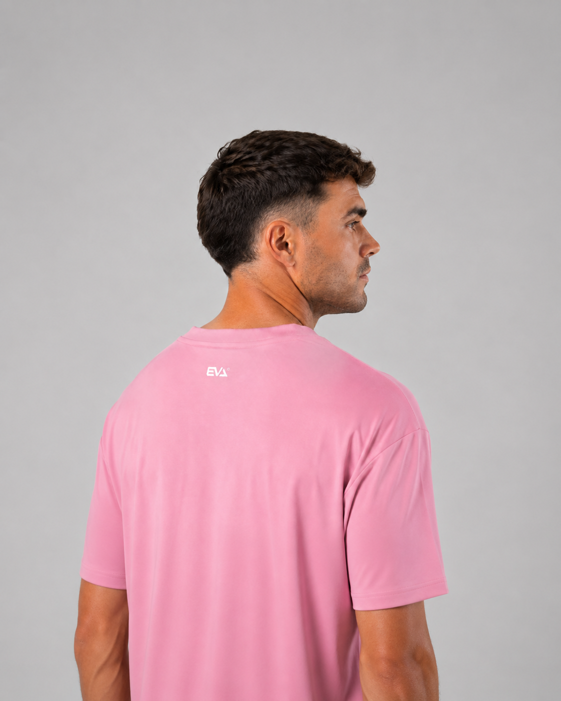 Legacy Oversize Tee in Powder Pink - shoulder and back detail
