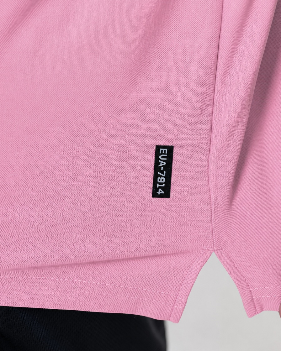 Legacy Oversize Tee in Powder Pink - fabric and EVA-7914 hem tab detail