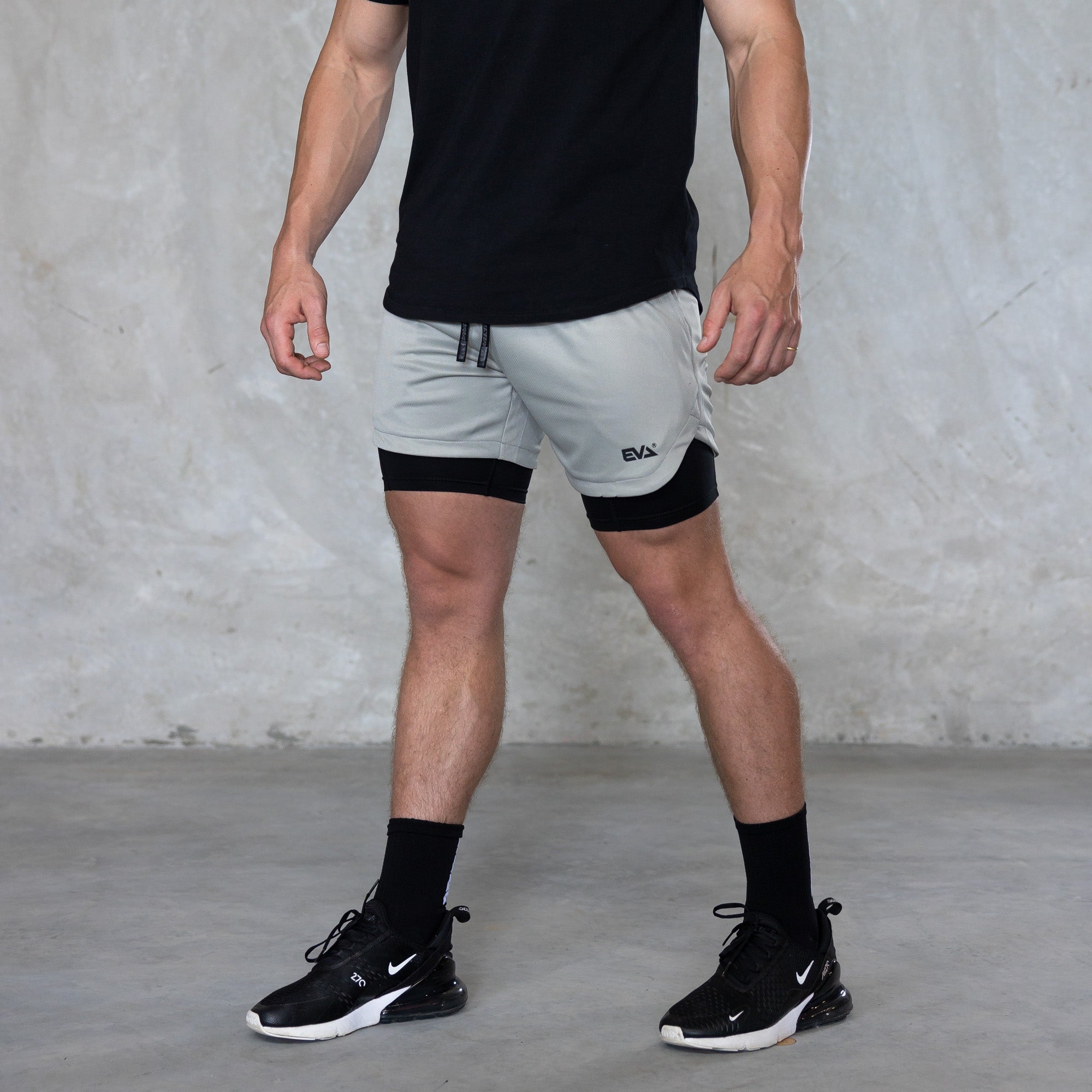 TRAINER LINER SHORTS [GREY/BLACK]