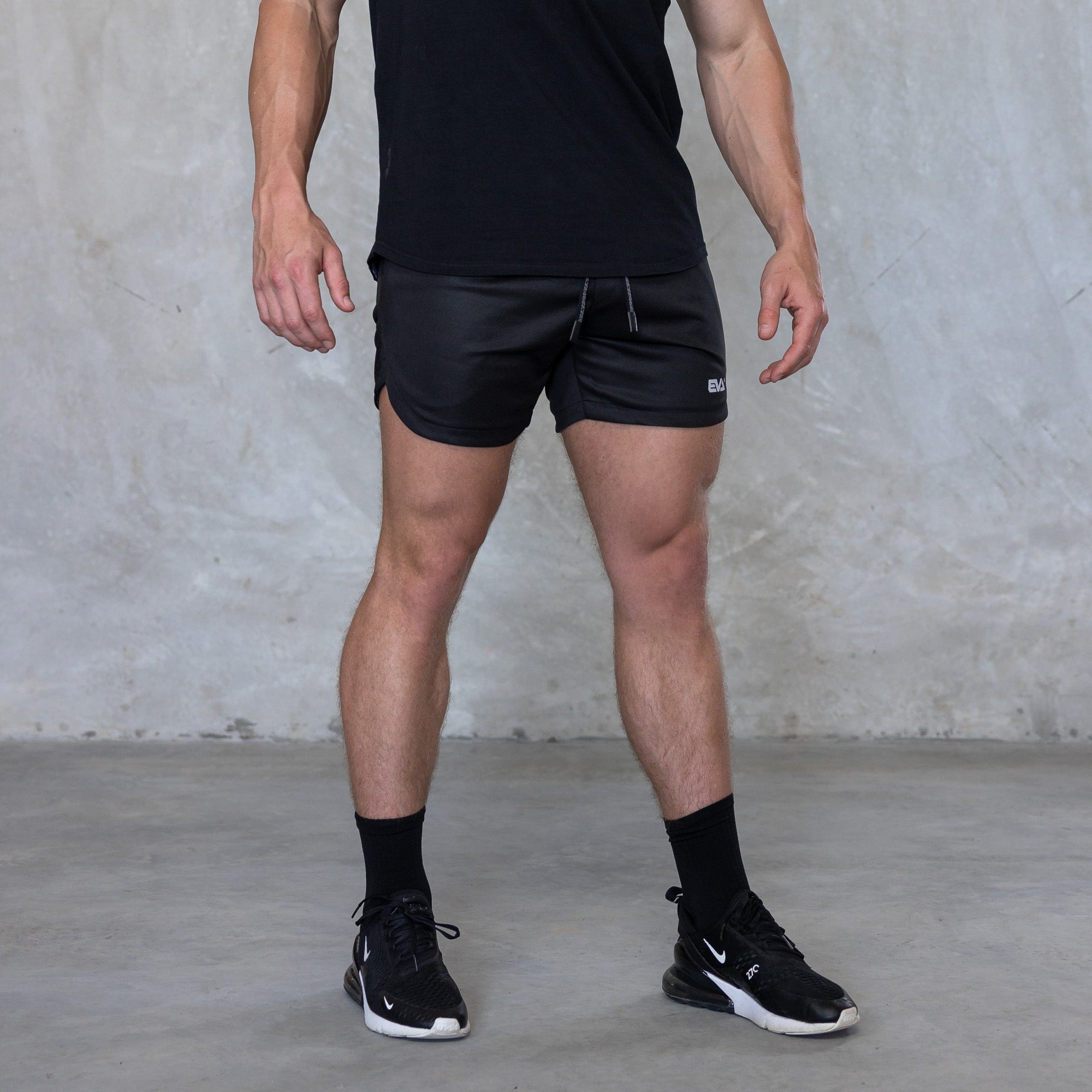 MESH TRAINER SHORTS [BLACK]