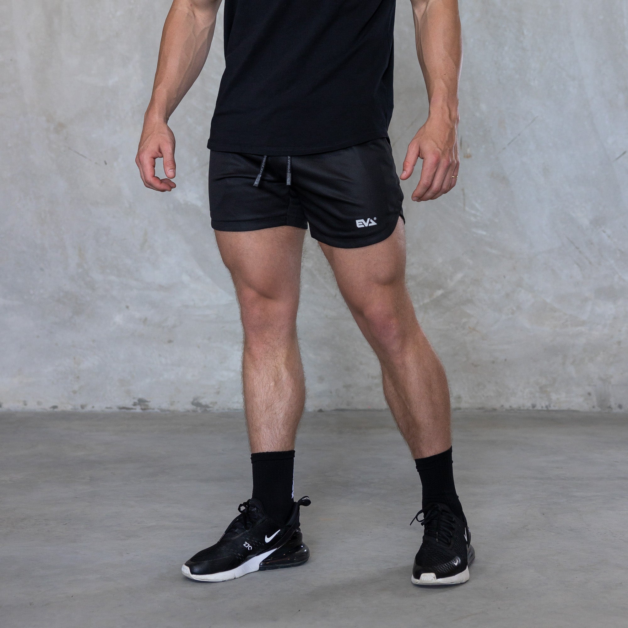 MESH TRAINER SHORTS [BLACK]